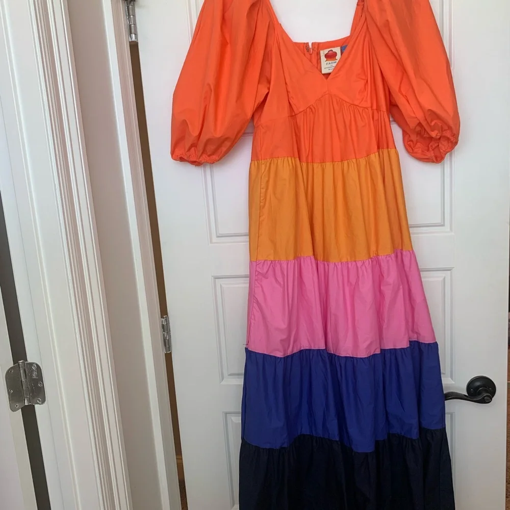 Farm Rio Tiered Color Block Maxi Dress - Picture 2 of 7